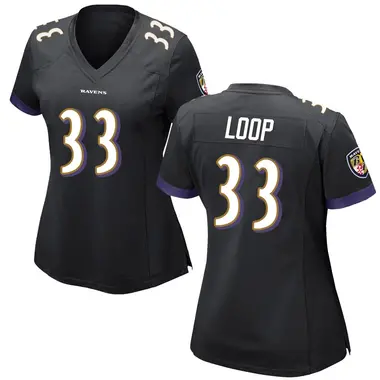 Tyler Loop Women's Game Black Baltimore Ravens Jersey