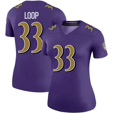 Tyler Loop Women's Legend Purple Baltimore Ravens Color Rush Jersey