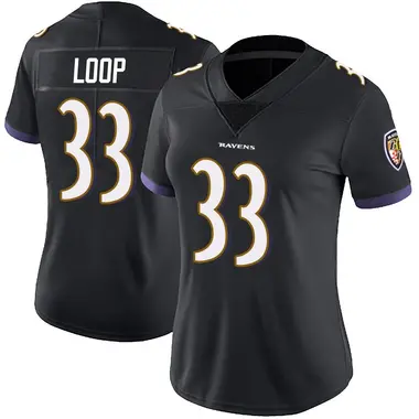 Tyler Loop Women's Limited Black Baltimore Ravens Alternate Vapor Untouchable Jersey