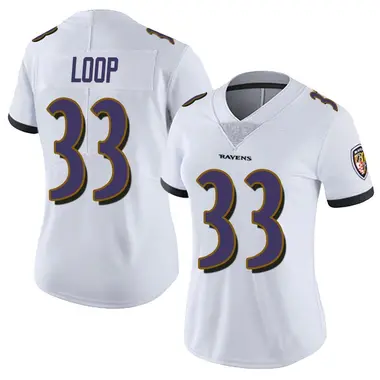 Tyler Loop Women's Limited White Baltimore Ravens Vapor Untouchable Jersey