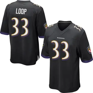 Tyler Loop Youth Game Black Baltimore Ravens Jersey