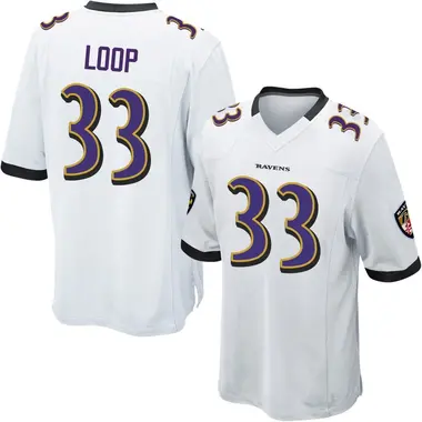 Tyler Loop Youth Game White Baltimore Ravens Jersey