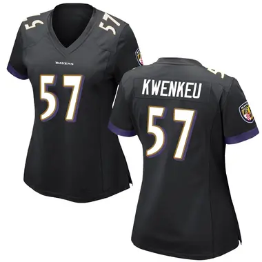William Kwenkeu Women's Game Black Baltimore Ravens Jersey