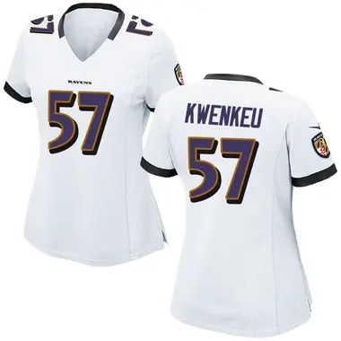 William Kwenkeu Women's Game White Baltimore Ravens Jersey