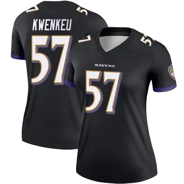 William Kwenkeu Women's Legend Black Baltimore Ravens Jersey