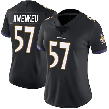 William Kwenkeu Women's Limited Black Baltimore Ravens Alternate Vapor Untouchable Jersey