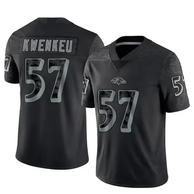 William Kwenkeu Youth Limited Black Baltimore Ravens Reflective Jersey