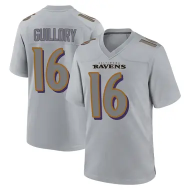 Xavier Guillory Men's Game Gray Baltimore Ravens Atmosphere Fashion Jersey