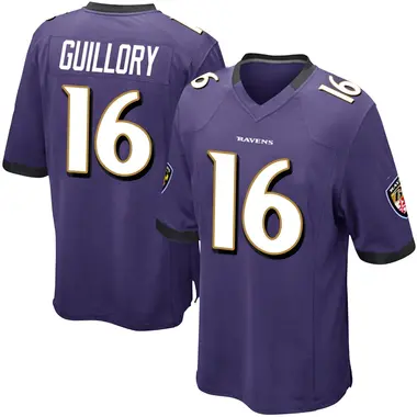 Xavier Guillory Men's Game Purple Baltimore Ravens Team Color Jersey