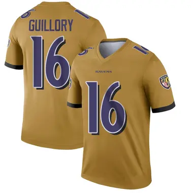 Xavier Guillory Men's Legend Gold Baltimore Ravens Inverted Jersey