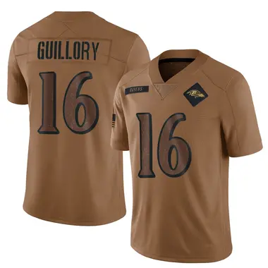 Xavier Guillory Men's Limited Brown Baltimore Ravens 2023 Salute To Service Jersey