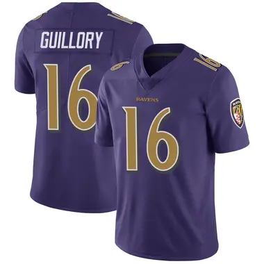 Xavier Guillory Men's Limited Purple Baltimore Ravens Color Rush Vapor Untouchable Jersey