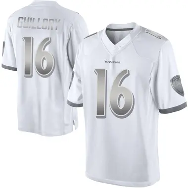 Xavier Guillory Men's Limited White Baltimore Ravens Platinum Jersey