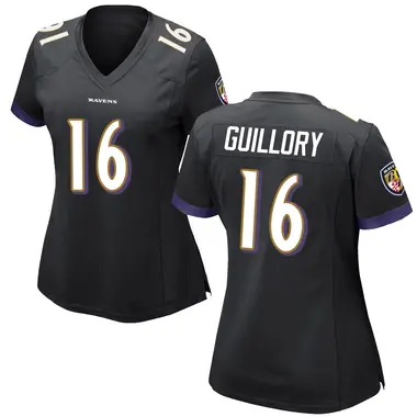 Xavier Guillory Women's Game Black Baltimore Ravens Jersey