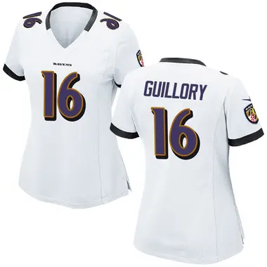 Xavier Guillory Women's Game White Baltimore Ravens Jersey