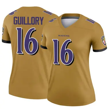 Xavier Guillory Women's Legend Gold Baltimore Ravens Inverted Jersey