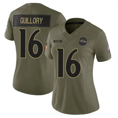 Xavier Guillory Women's Limited Olive Baltimore Ravens 2025 Salute to Service Jersey