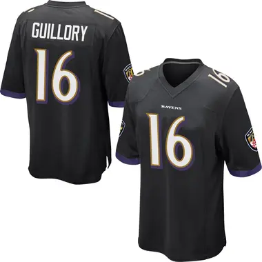 Xavier Guillory Youth Game Black Baltimore Ravens Jersey