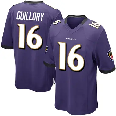 Xavier Guillory Youth Game Purple Baltimore Ravens Team Color Jersey