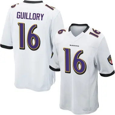 Xavier Guillory Youth Game White Baltimore Ravens Jersey