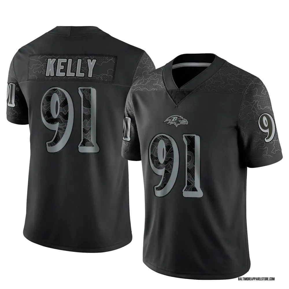 Xavier Kelly Men's Limited Black Baltimore Ravens Reflective Jersey