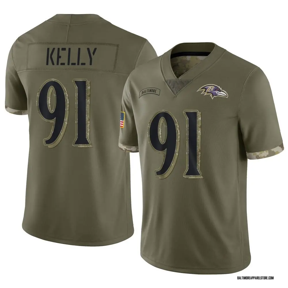 Xavier Kelly Men's Limited Olive Baltimore Ravens 2022 Salute To Service Jersey