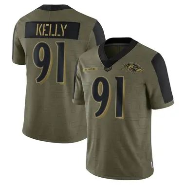 Xavier Kelly Youth Limited Olive Baltimore Ravens 2021 Salute To Service Jersey