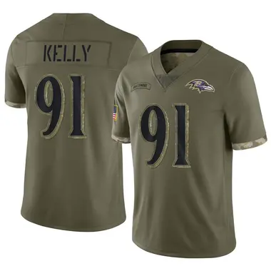 Xavier Kelly Youth Limited Olive Baltimore Ravens 2022 Salute To Service Jersey