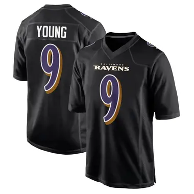 Zion Young Men's Game Black Baltimore Ravens Carbon Fashion Jersey