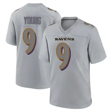 Zion Young Men's Game Gray Baltimore Ravens Atmosphere Fashion Jersey