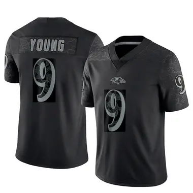 Zion Young Men's Limited Black Baltimore Ravens Reflective Jersey