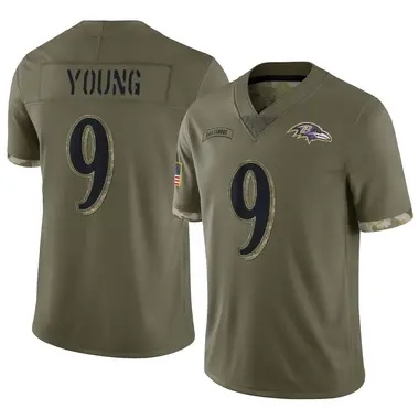 Zion Young Men's Limited Olive Baltimore Ravens 2022 Salute To Service Jersey
