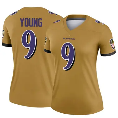 Zion Young Women's Legend Gold Baltimore Ravens Inverted Jersey